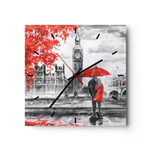 Wandklok - Klok - Verliefd op Londen - 30x30 cm