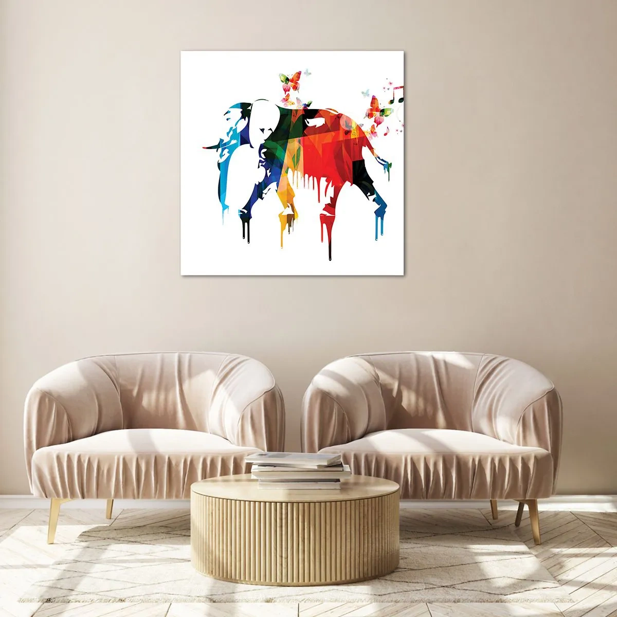 Schilderen op glas - Iedereen kan dansen - 50x50 cm