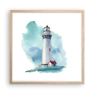 Een poster in een licht eiken lijst - Blue's zachtaardige zus - 50x50 cm