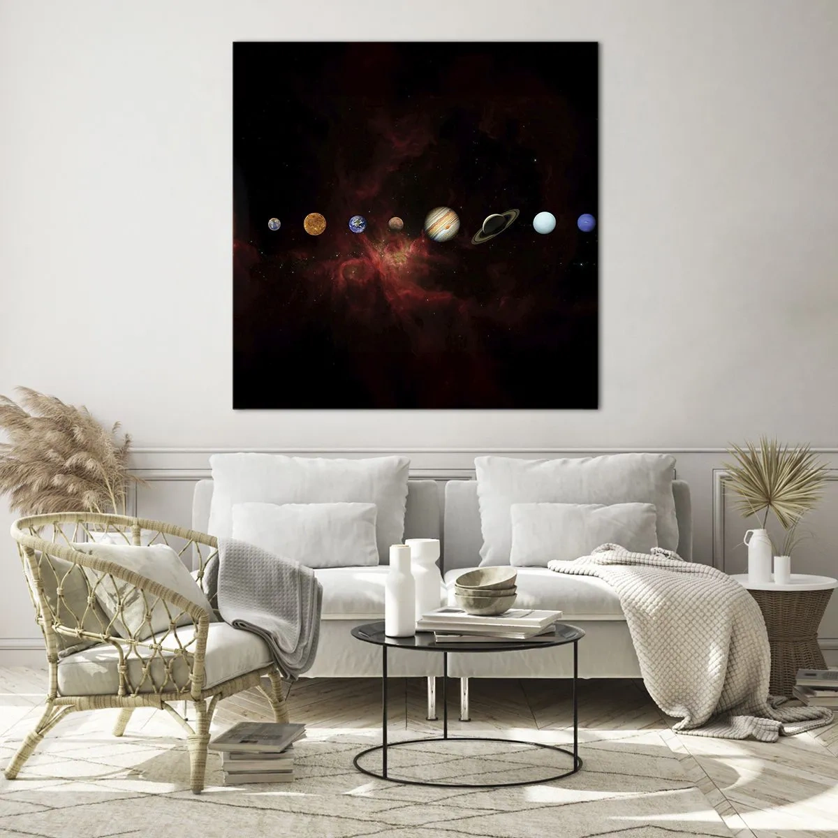 Schilderen op glas - Onze buurt - 60x60 cm