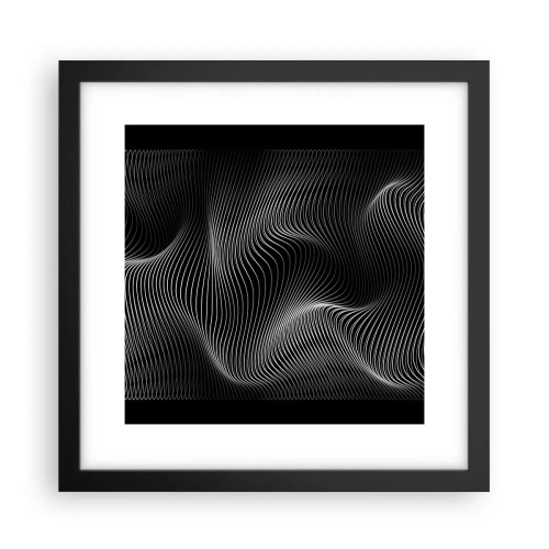 Poster in een zwarte lijst - Dans van licht in de ruimte - 30x30 cm