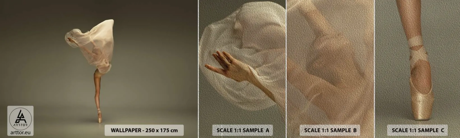 Fotobehang Monster Premium Sand - Het zal snel omhoog vliegen - Ballerina, Dans, Ballet - 100x30 cm