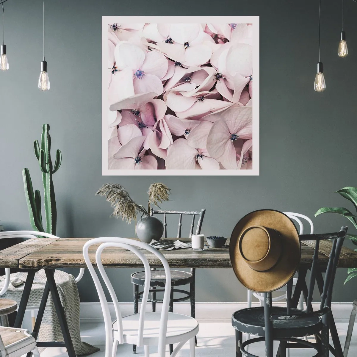 Poster - In een vloed van bloemen - 60x60 cm