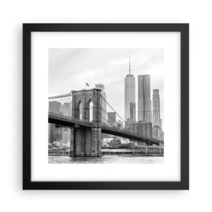 Poster in een zwarte lijst - New Yorkse sfeer - 30x30 cm