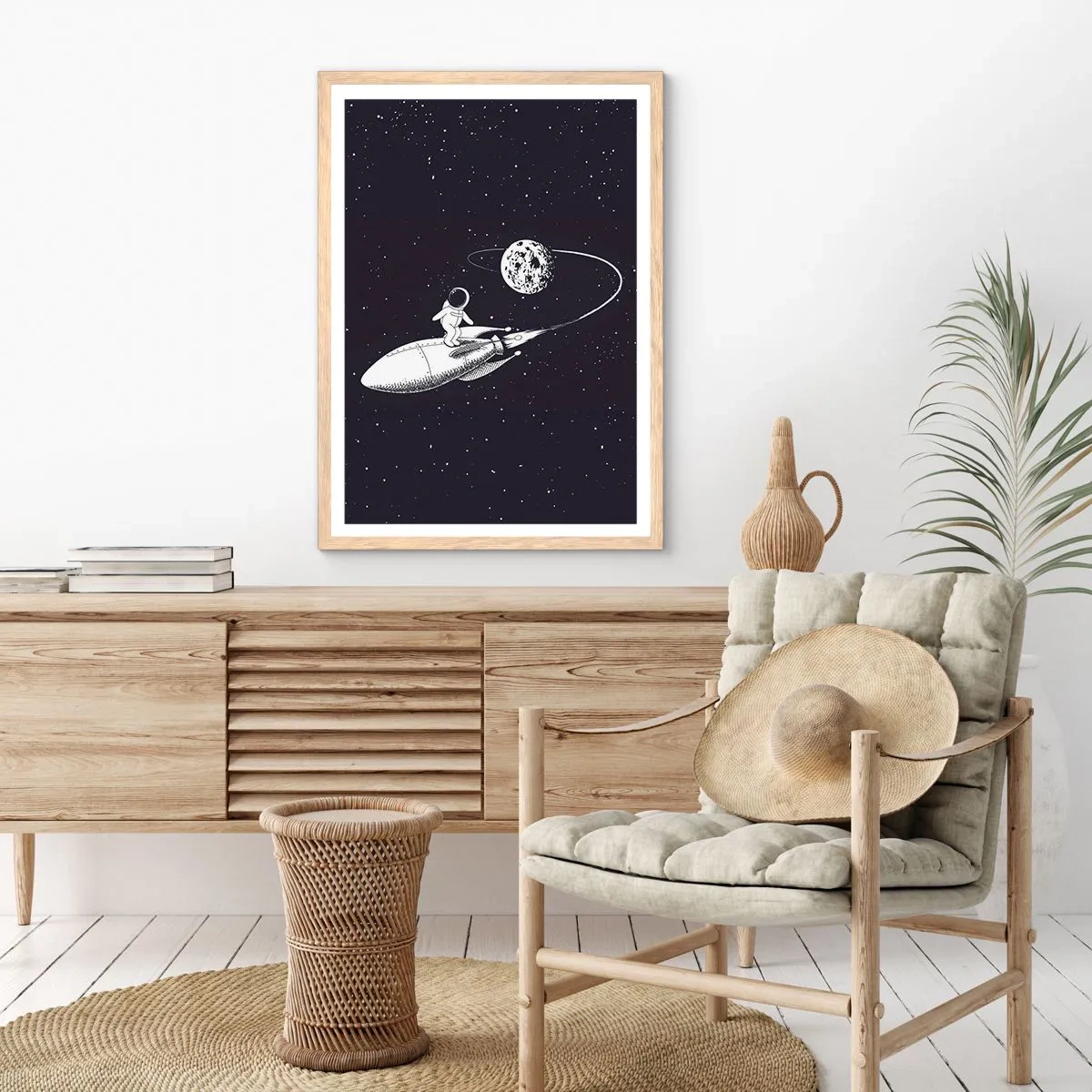 Een poster in een licht eiken lijst - Spacesurfer - 40x50 cm