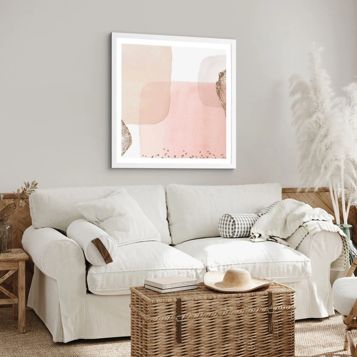 Poster in een witte lijst - Een blik door kleur - 50x50 cm