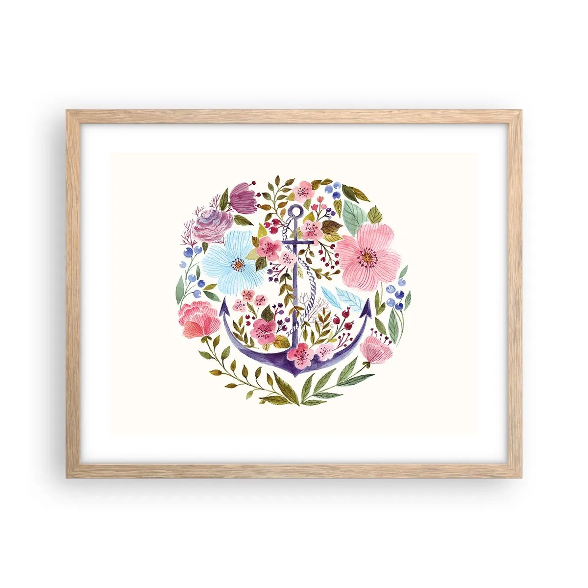 Een poster in een licht eiken lijst - Goede droom van zeeman - 50x40 cm