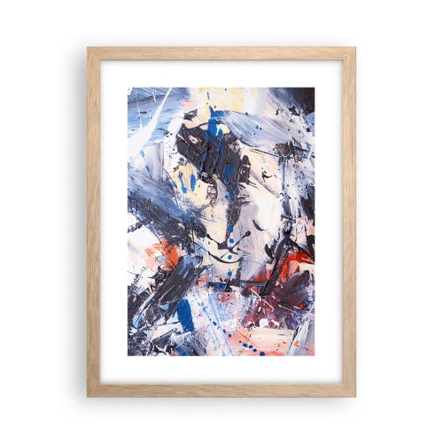 Een poster in een licht eiken lijst - Gekke dans van abstractie - 30x40 cm