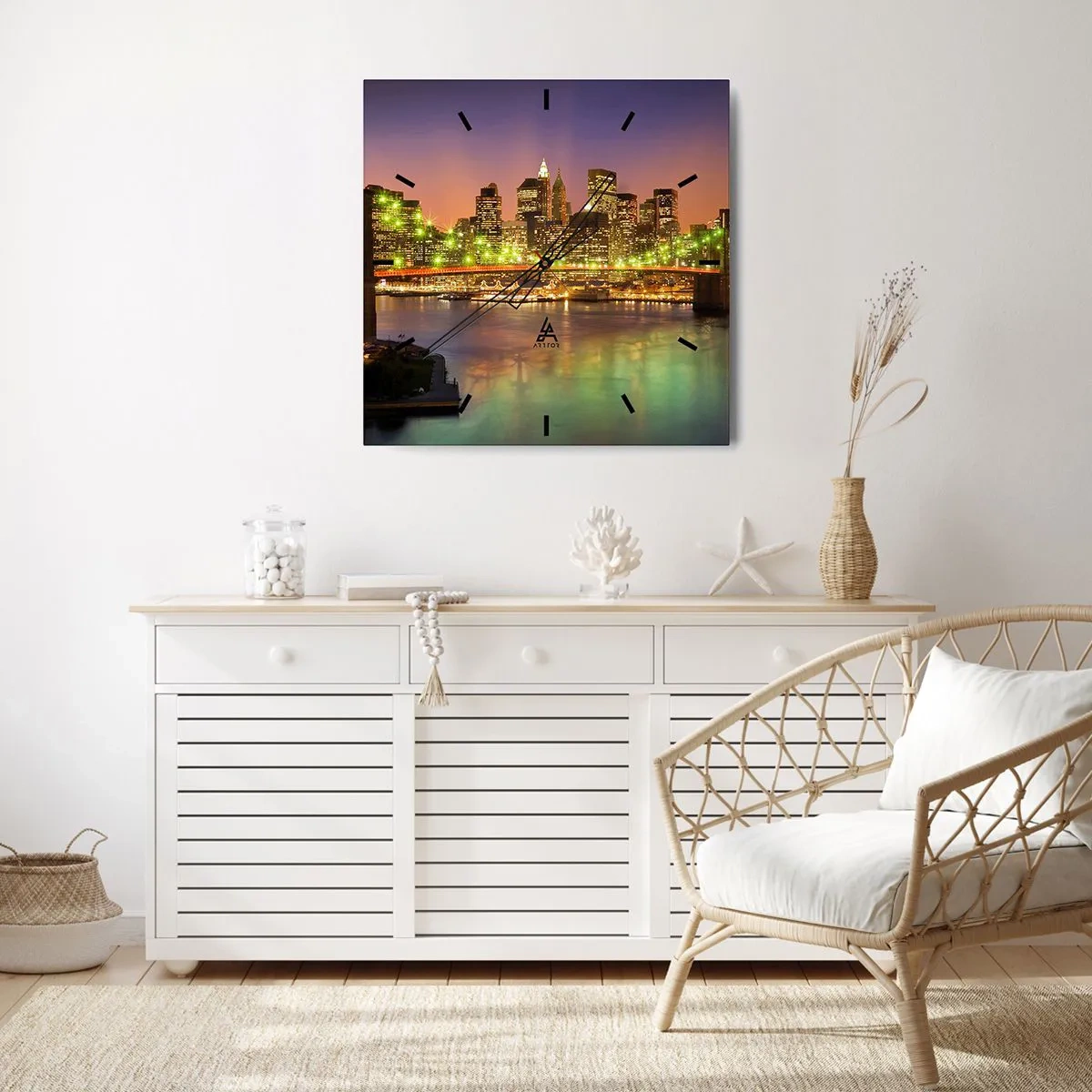 Wandklok - Klok - Het licht gaat hier nooit uit - 30x30 cm