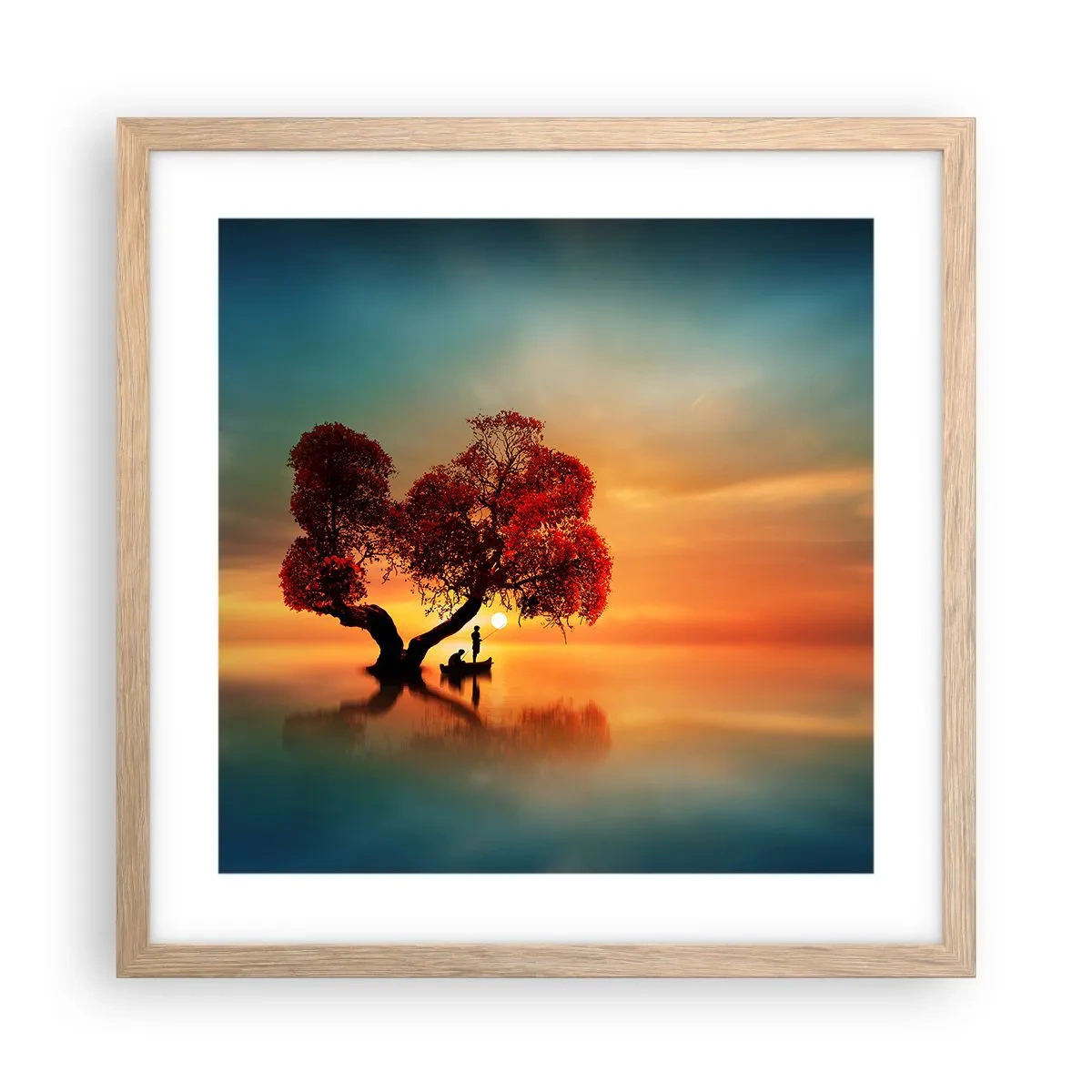 Een poster in een licht eiken lijst - Afstanders en de stilte van de wereldlozen - 40x40 cm