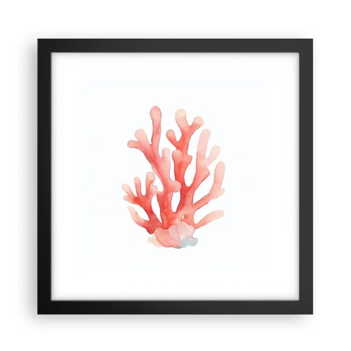 Poster in een zwarte lijst - Koraalkleurig koraal - 30x30 cm