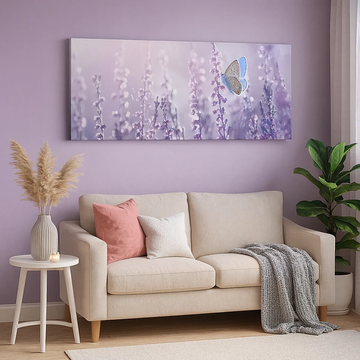 Schilderen op canvas - Vlinder kus - 30x30 cm