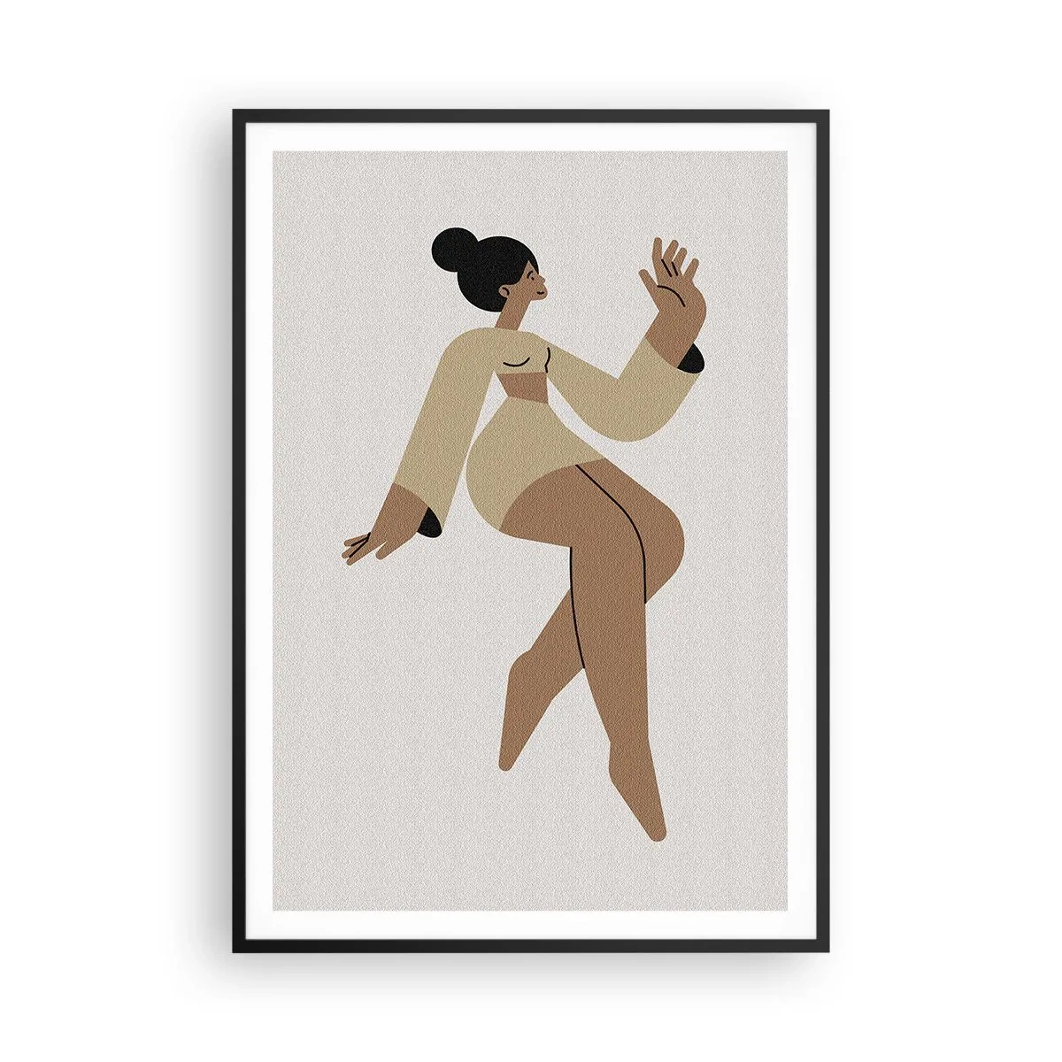 Poster in een zwarte lijst - Een sierlijke vorm - 70x100 cm