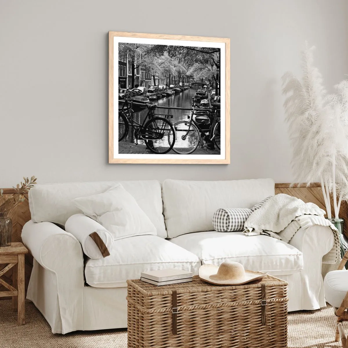 Een poster in een licht eiken lijst - Een heel Nederlands uitzicht - 30x30 cm