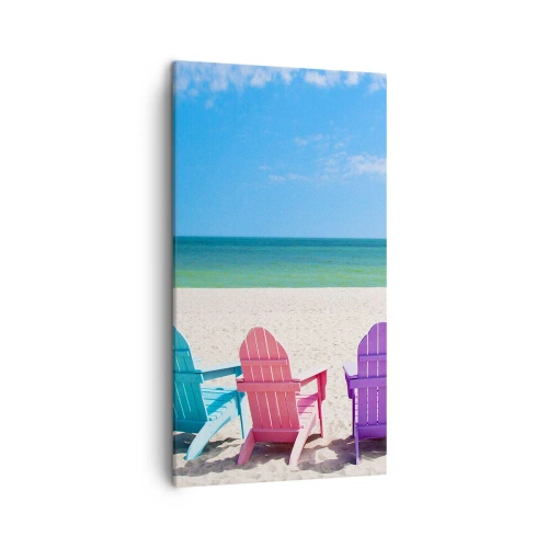 Schilderen op canvas - Regenboog strand - 45x80 cm