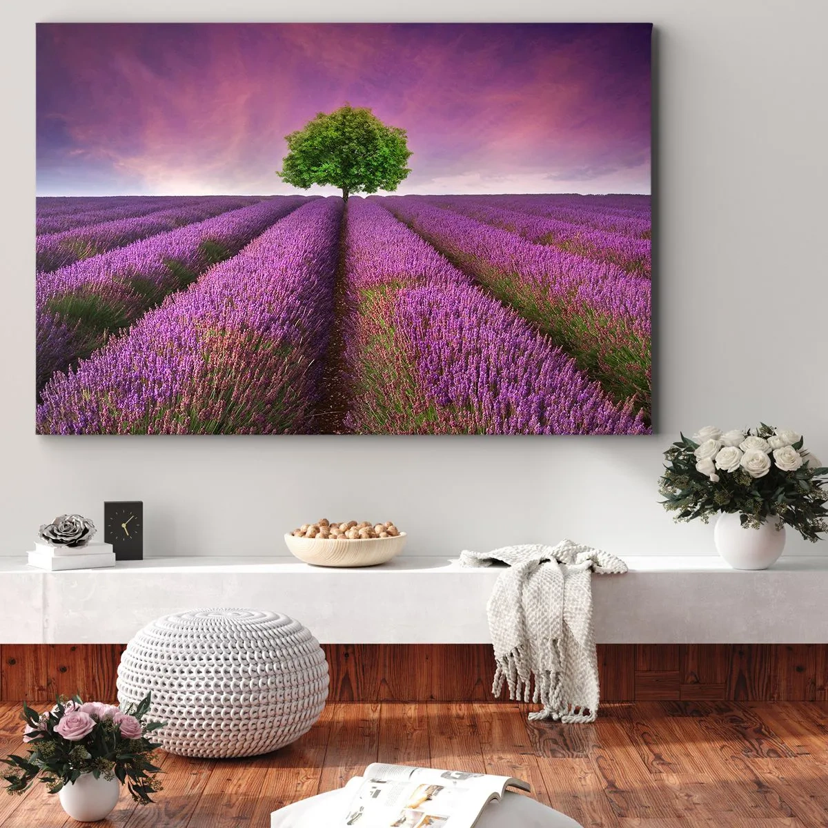 Schilderen op canvas - Op lavendelvelden - 100x70 cm