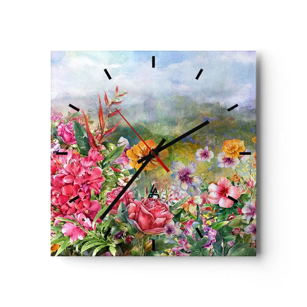 Wandklok - Klok - Een tuin die gek is geworden - 30x30 cm