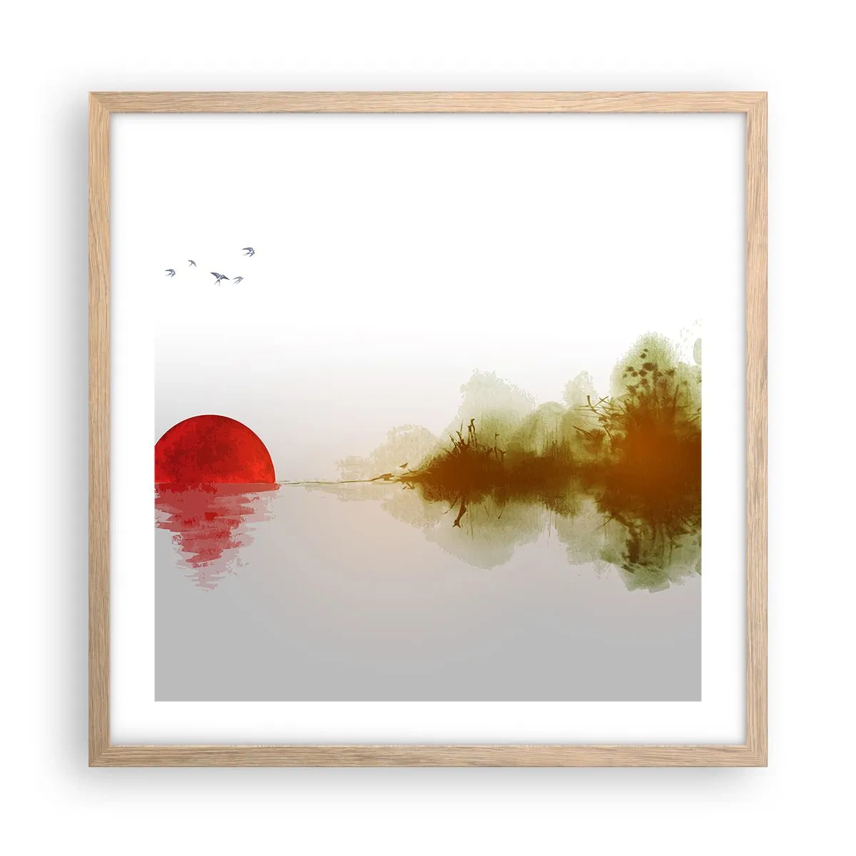 Een poster in een licht eiken lijst - Een belofte van vrede - 50x50 cm