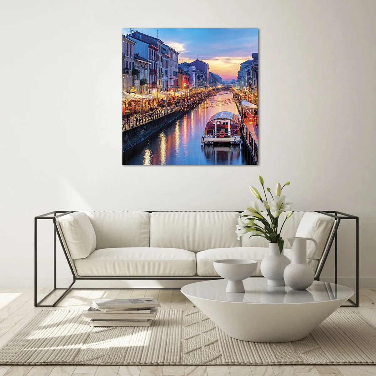 Schilderen op glas - Een avond vol licht en plezier - 70x70 cm