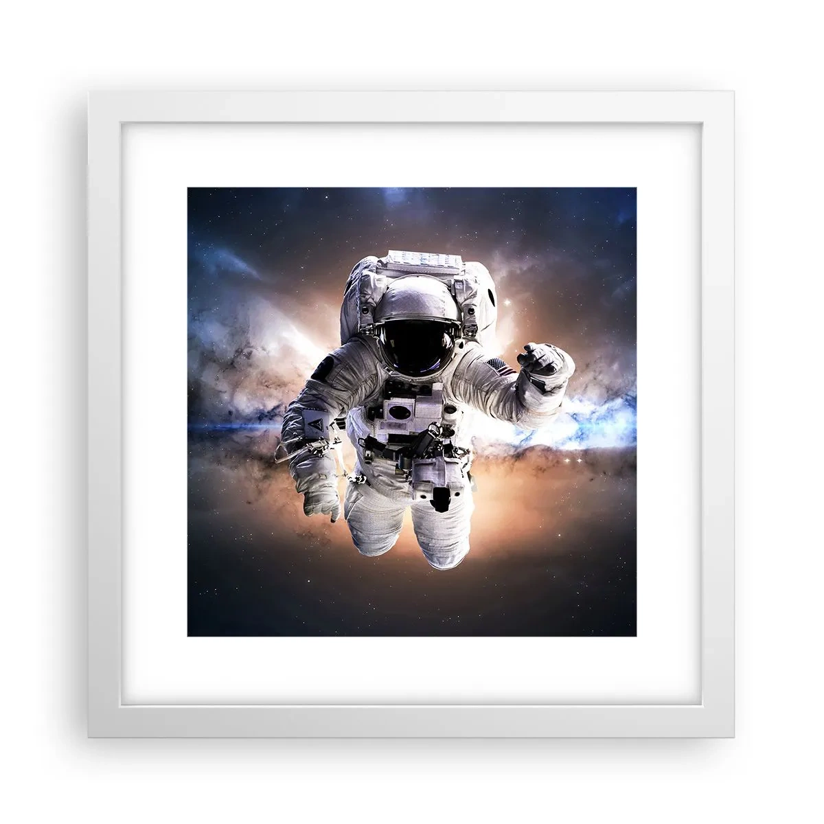 Poster in een witte lijst - Groeten vanuit de ruimte - 30x30 cm