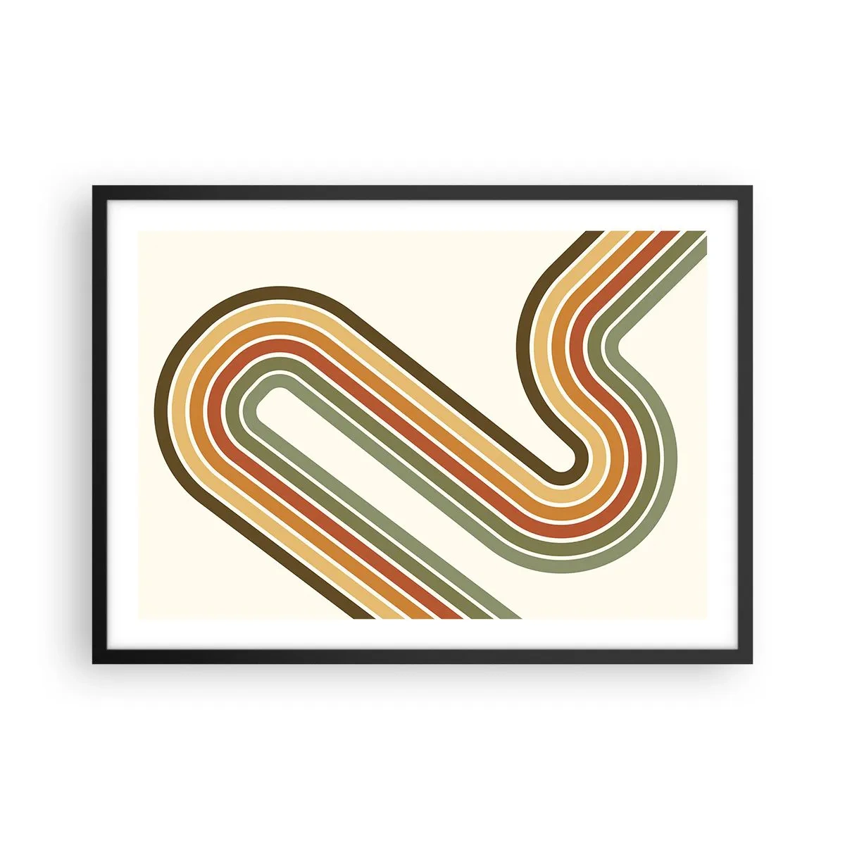 Poster in een zwarte lijst - Zigzag naar het doel - 70x50 cm