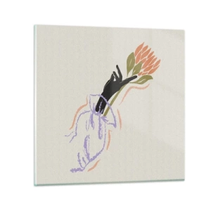 Schilderen op glas - Zusterlijke aanraking - 70x70 cm