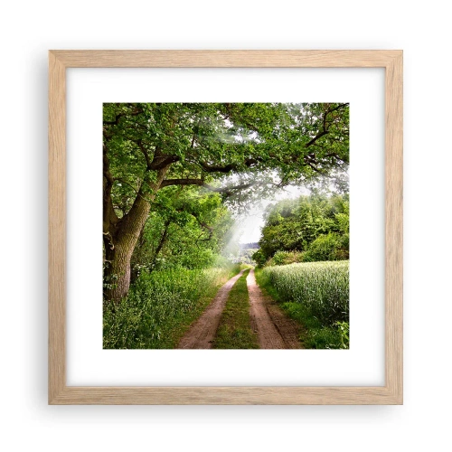 Een poster in een licht eiken lijst - Et in Arcadia ego - 30x30 cm