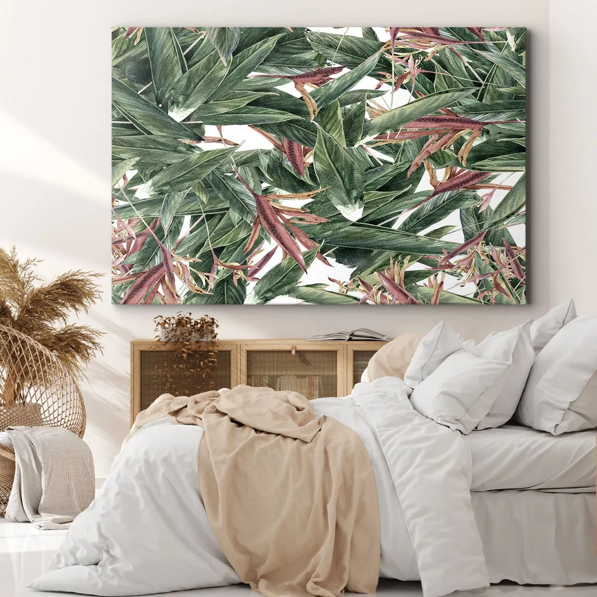 Schilderen op canvas - Smaragd-lila struikgewas - 120x80 cm
