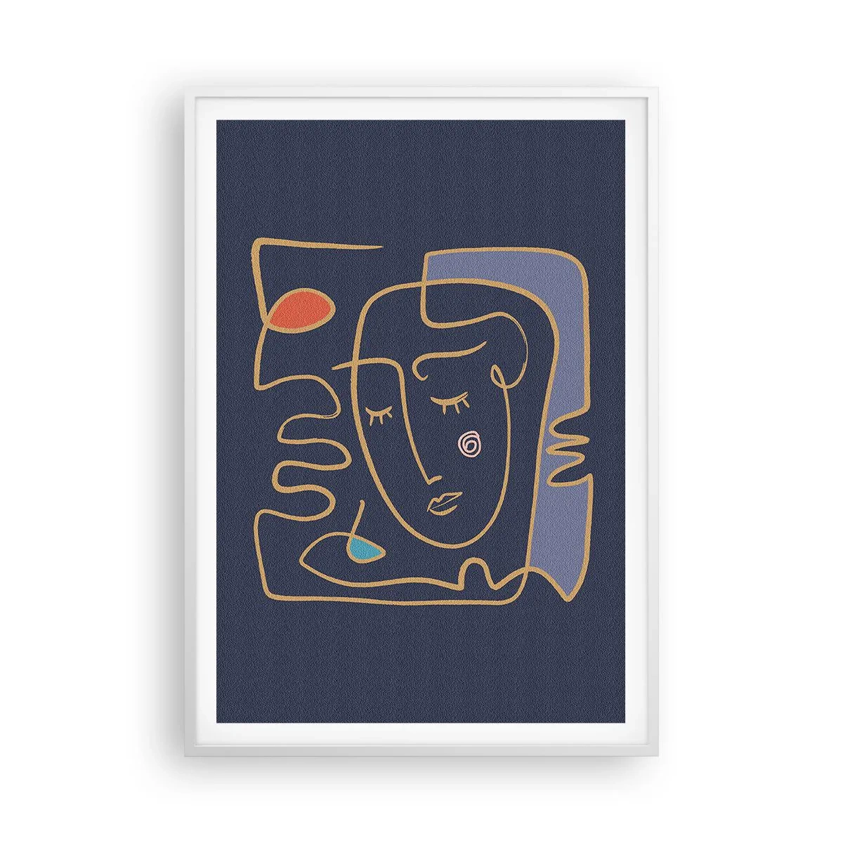 Poster in een witte lijst - In nadenken - 70x100 cm