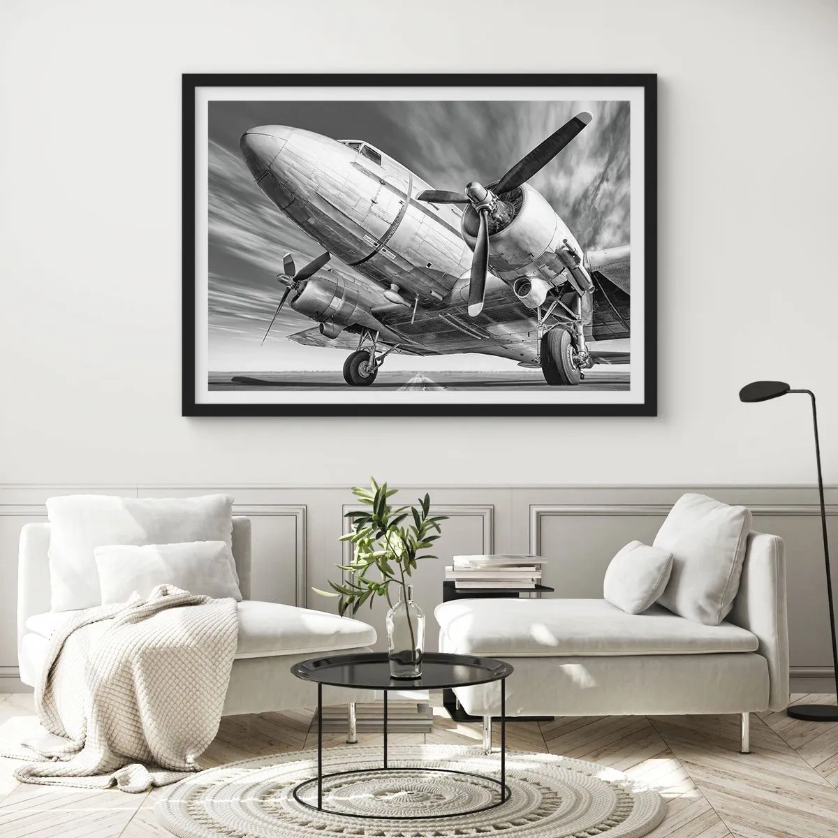 Poster in een zwarte lijst - Altijd klaar om te vliegen - 70x50 cm