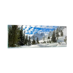 Schilderen op glas - In de sneeuw en in de zon - 90x30 cm