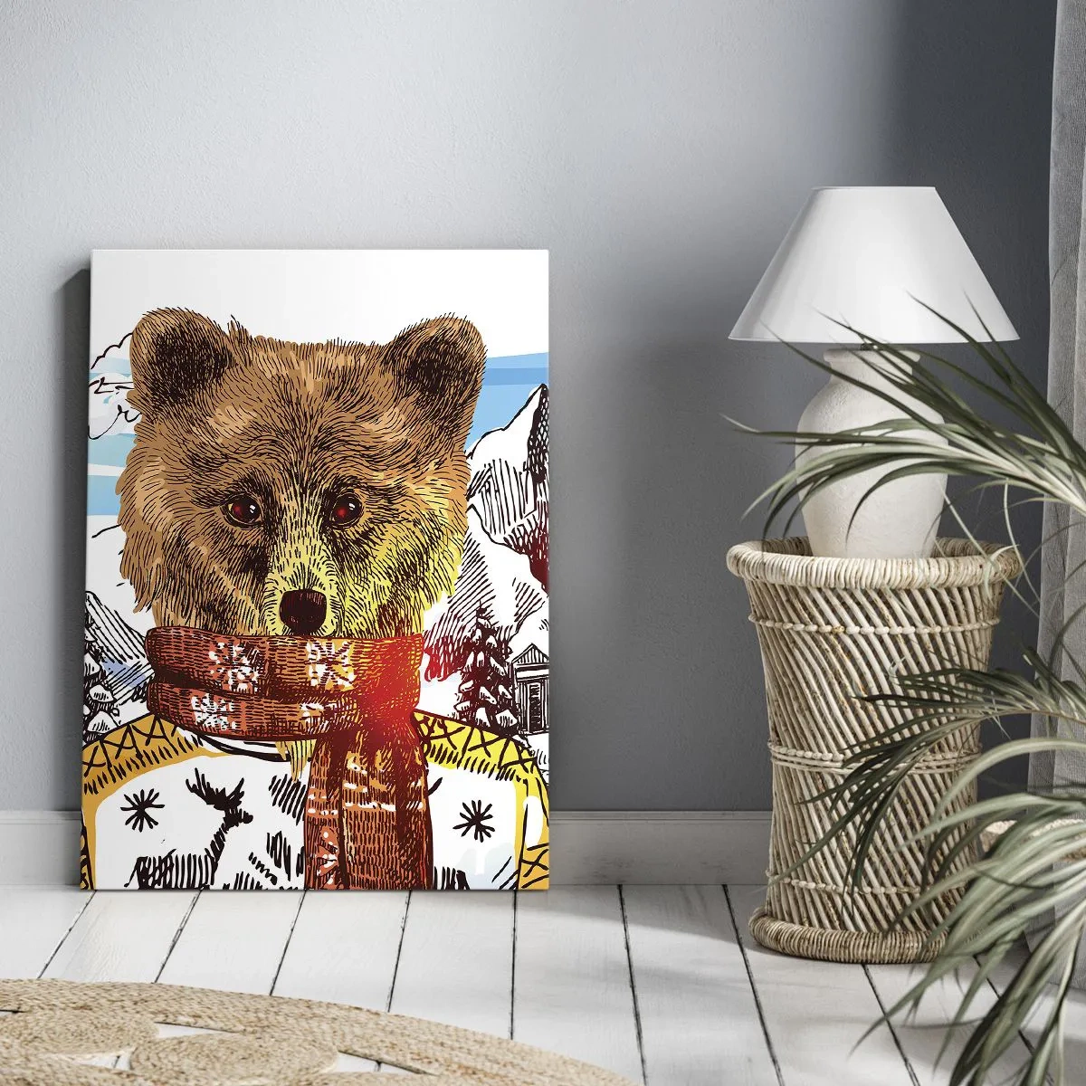 Schilderen op canvas - De berenhut - 55x100 cm