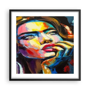 Poster in een zwarte lijst - Dromen vliegen in de lucht als vogels - 50x50 cm