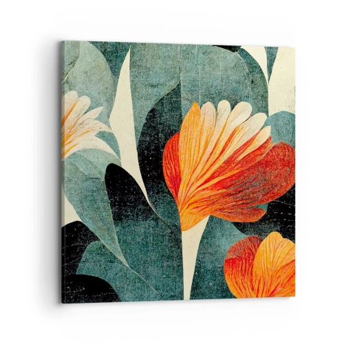 Schilderen op canvas - De hitte van de tropen en de koelte van het groen - 70x70 cm