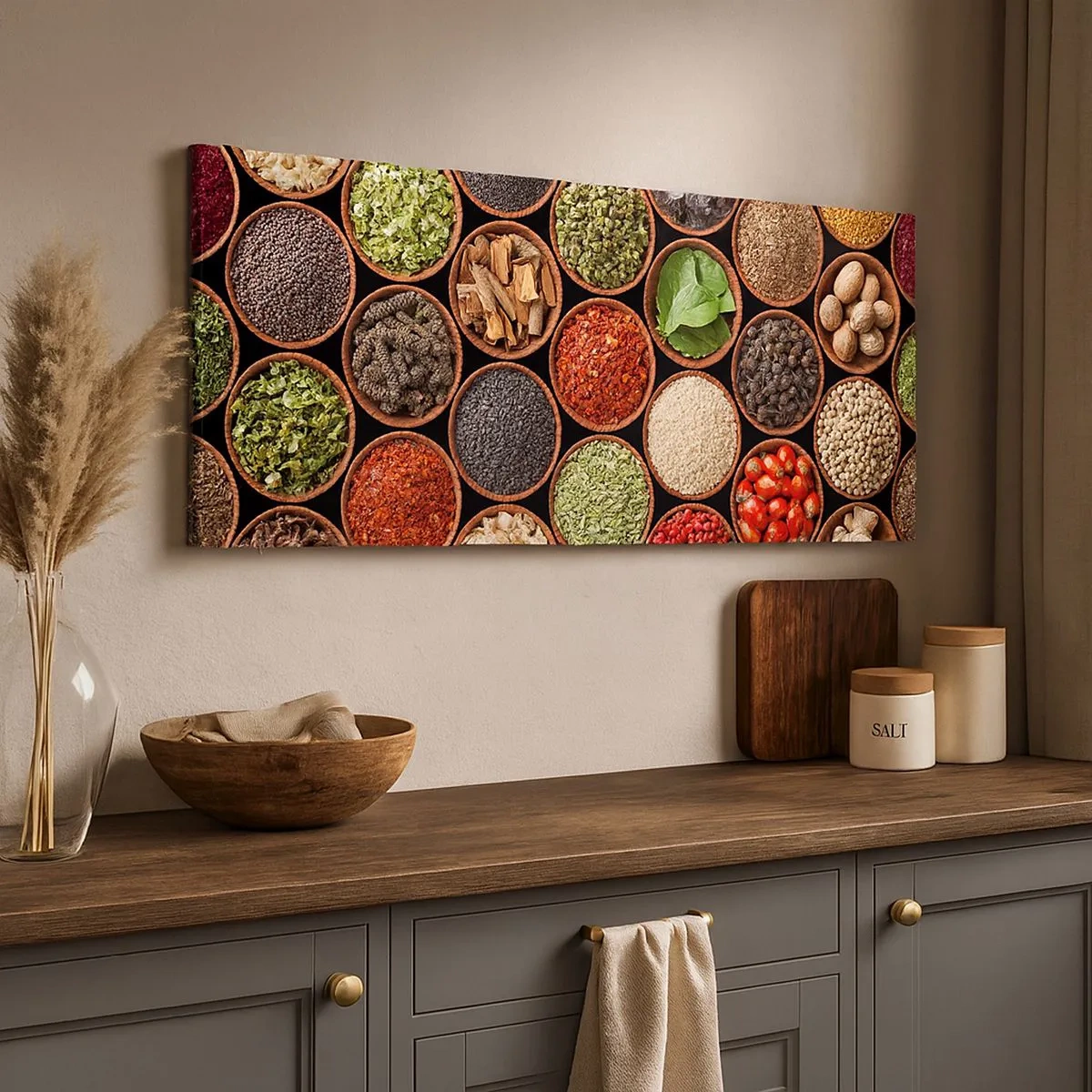 Schilderen op canvas - Alle smaken van de wereld - 100x40 cm