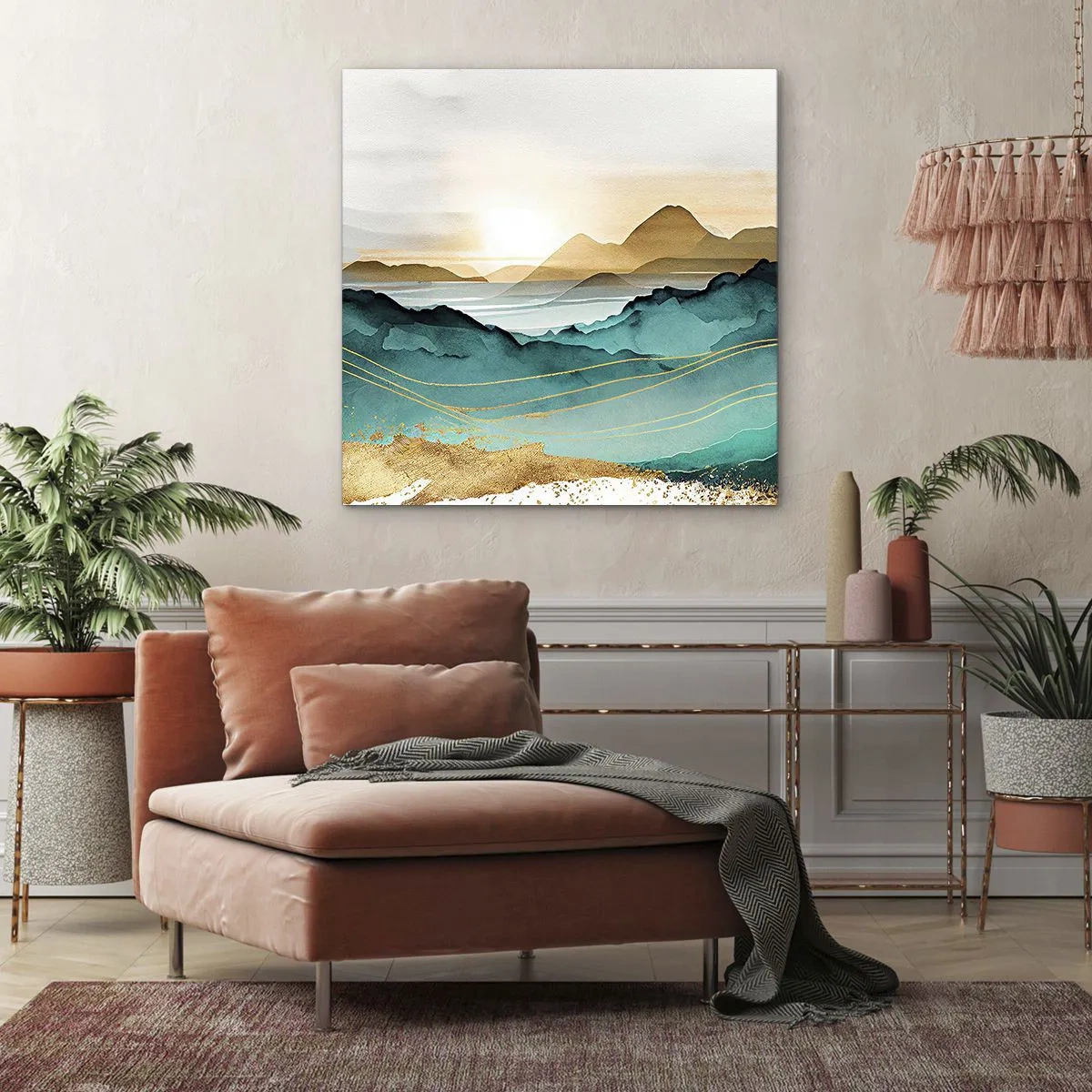 Schilderen op canvas - Op de rand van abstractie – landschap - 30x30 cm