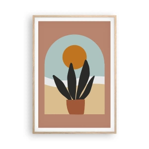 Een poster in een licht eiken lijst - Kleine geneugten - 70x100 cm