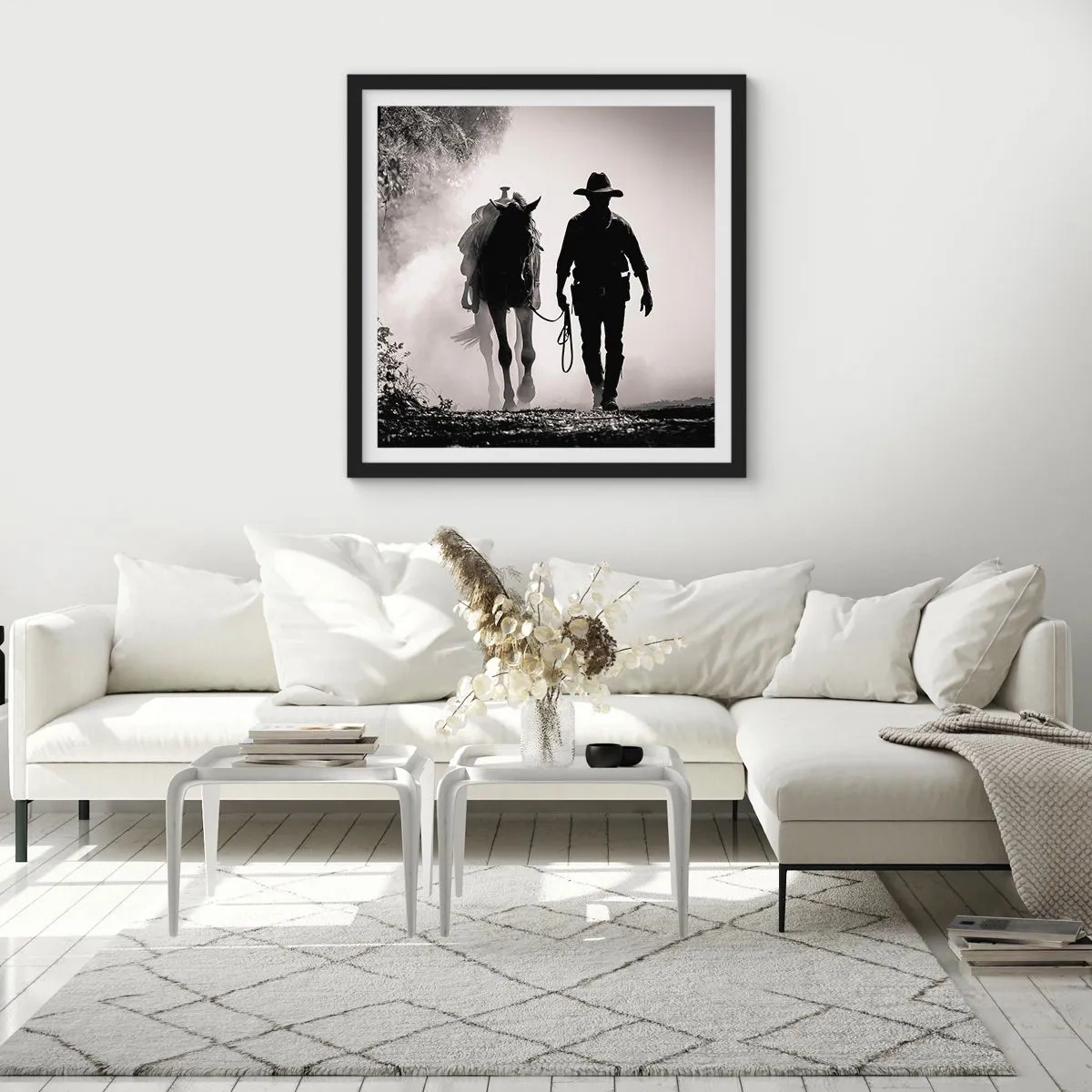 Poster in een zwarte lijst - Texas ochtend - 50x50 cm