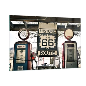 Schilderen op glas - Amerikaanse retro reis - 120x80 cm