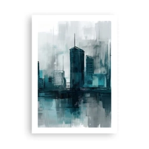 Poster - Een stad in de kleur van regen - 50x70 cm