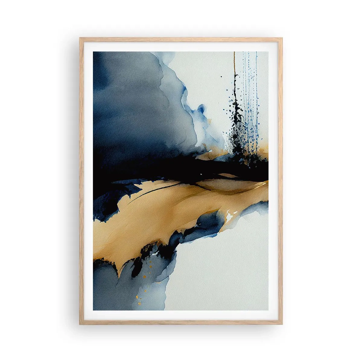 Een poster in een licht eiken lijst - Achter het gordijn - 70x100 cm