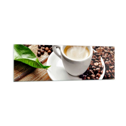 Schilderen op glas - Koffie op de bank - 160x50 cm