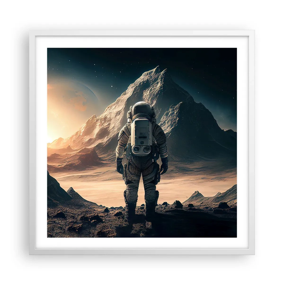 Poster in een witte lijst - Nieuwe uitdaging - 60x60 cm