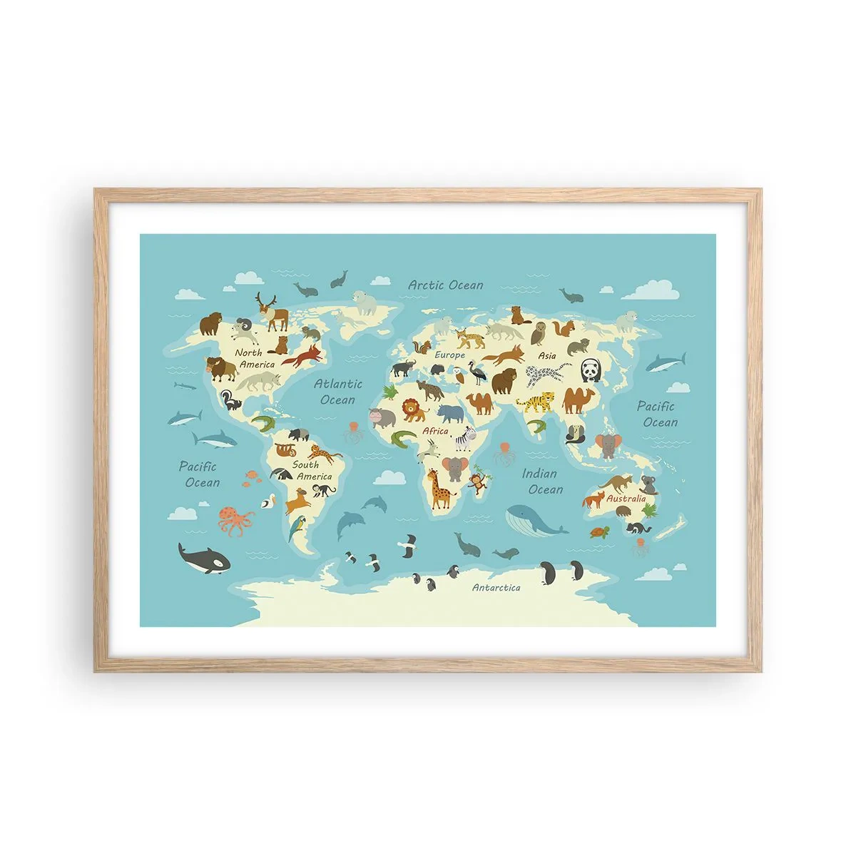 Een poster in een licht eiken lijst - Goede buren - 70x50 cm