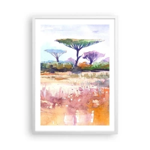 Poster in een witte lijst - Savanne kleuren - 50x70 cm