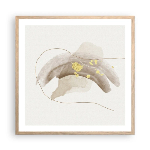 Een poster in een licht eiken lijst - Ontmoet in de ruimte - 60x60 cm