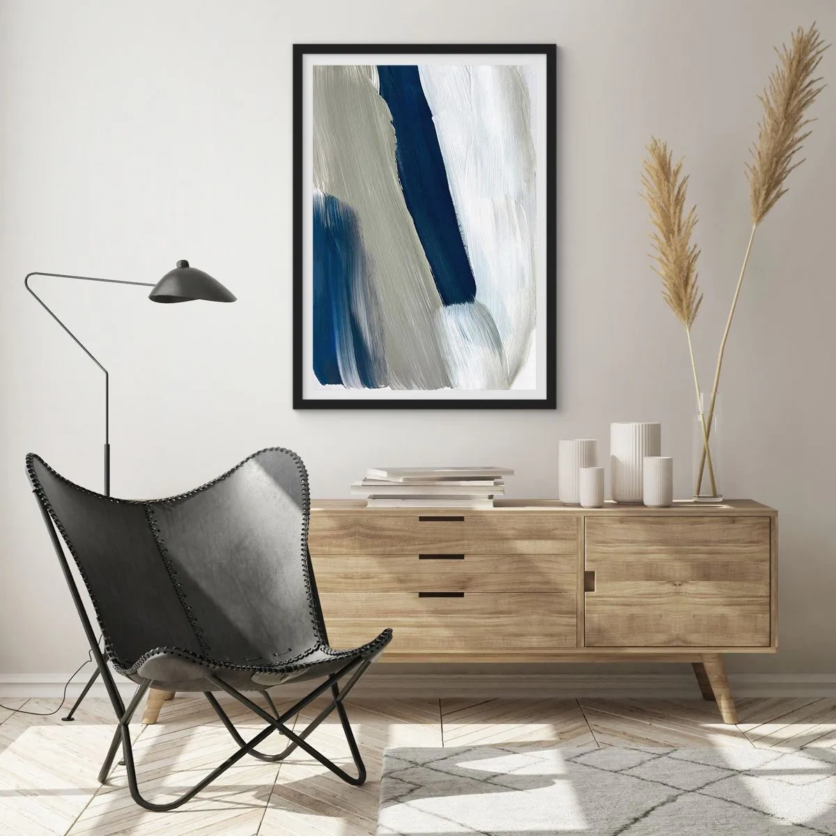 Poster in een zwarte lijst - Ontmoeting met witheid - 61x91 cm