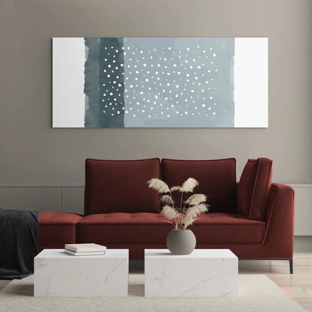 Schilderen op glas - Gegroeid op blauw - 100x40 cm