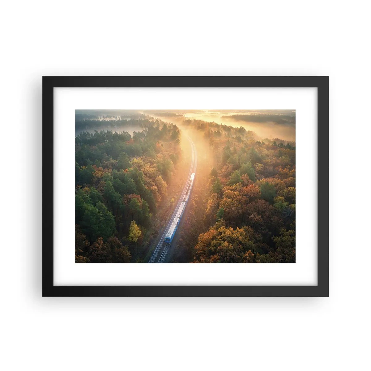 Poster in een zwarte lijst - Herfst reis - 40x30 cm