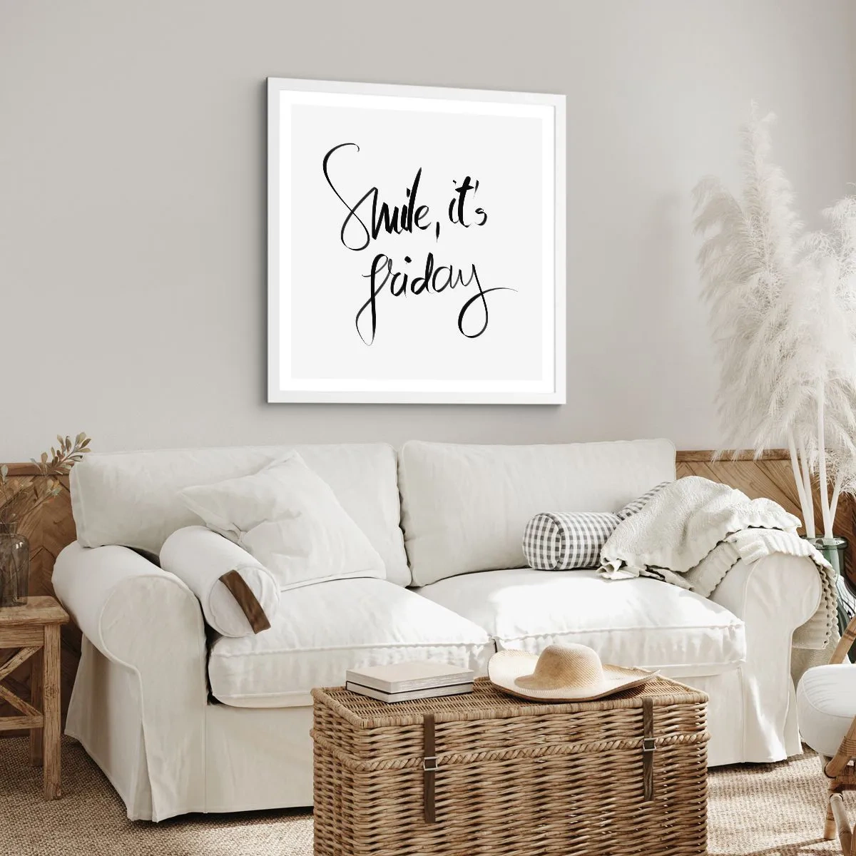 Poster in een witte lijst - Echte vreugde - 40x40 cm